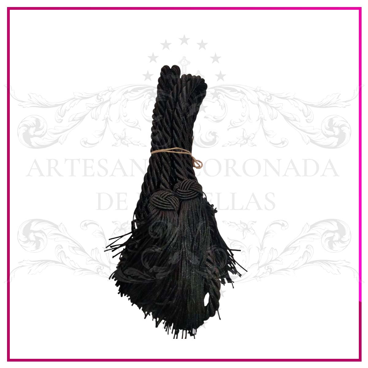 Cíngulo Negro Flecos Lisos