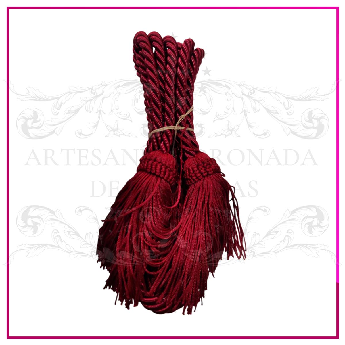 Cíngulo Rojo Flecos Lisos | Complemento Cofrade para Procesión