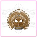 Corona Cofrade Real con Ráfagas Cortas y Cruz Floral