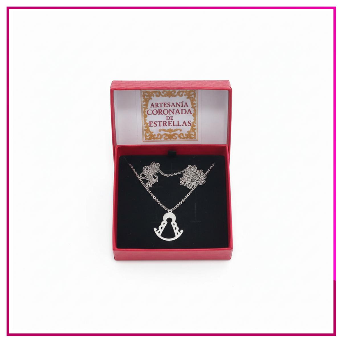 Colgante-Silueta-virgen-de-rocyo-plateado Colgante Silueta virgen de rocío plateado - Imagen 1